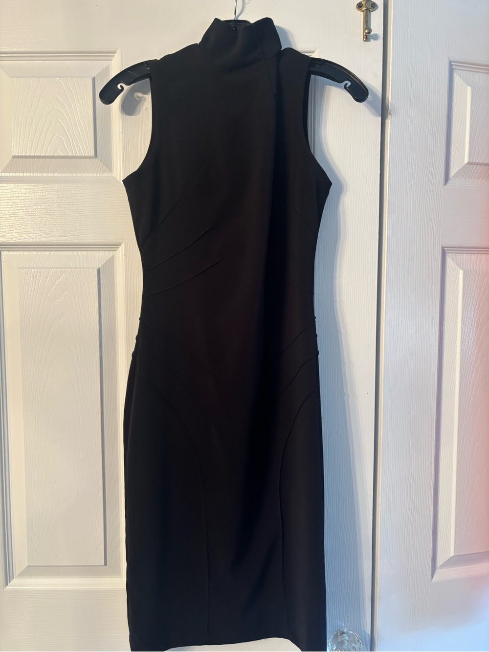 Versace Jeans Collection Black Sleeveless Turtleneck Sheath Dress